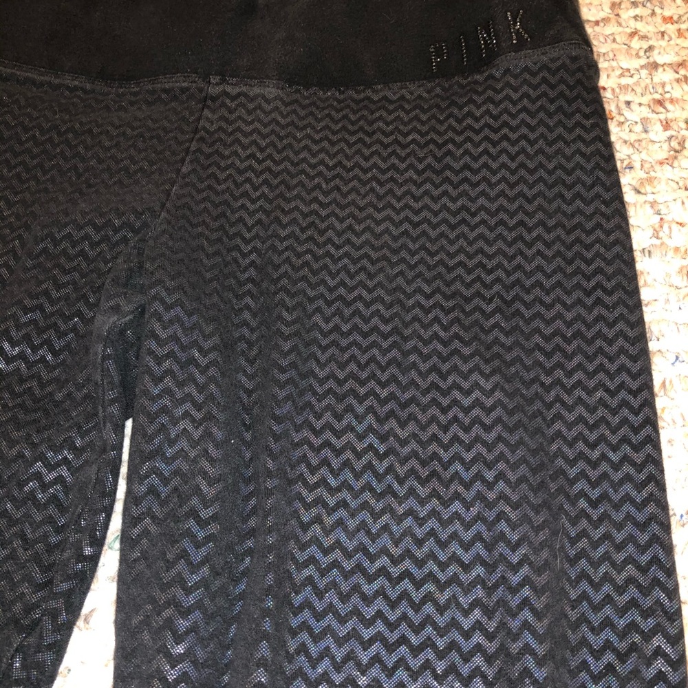 Pink by Victoria Secret Chevron Shiny Leggings